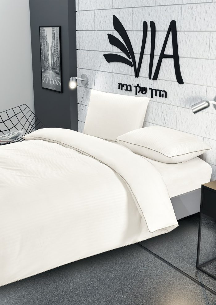 ⁦סט מצעים יחיד קומפלט 100% סאטן אל קמט דגם HOTEL⁩ – תמונה ⁦2⁩