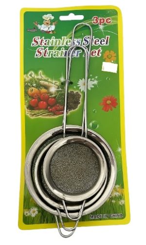סט 3 מסננות נירוסטה קוטר 6/8/10 ס"מ