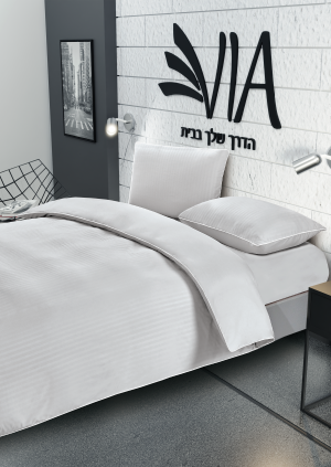 סט מצעים למיטה זוגית קומפלט 100% סאטן אל קמט דגם HOTEL - במבחר צבעים
