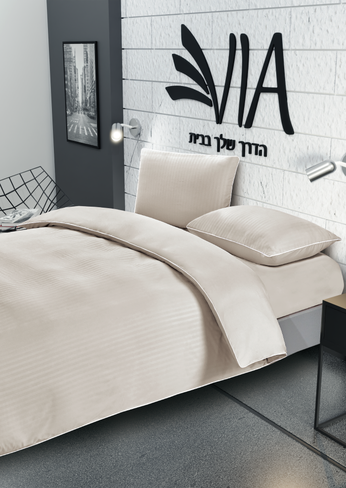 ⁦סט מצעים למיטה זוגית קומפלט 100% סאטן אל קמט דגם HOTEL - במבחר צבעים⁩ – תמונה ⁦3⁩