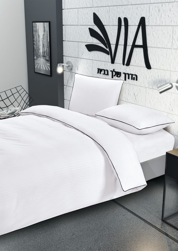 ⁦סט מצעים למיטה זוגית קומפלט 100% סאטן אל קמט דגם HOTEL - במבחר צבעים⁩ – תמונה ⁦4⁩