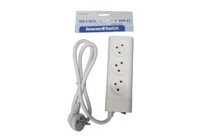 רב שקע 3 שקעים + מפסק + כבל 1 מטר