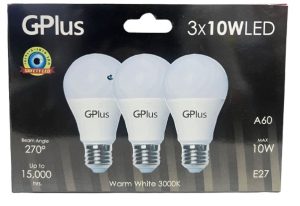 סט 3 נורות לד 10w אור צהוב הברגה עבה