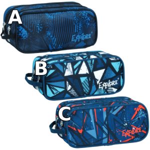 קלמר אקספלור 2 תאים כחול/ אדום/ לבן טורקיז